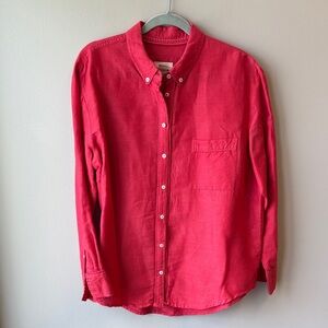 Anthropologie Maeve Red Button-Up Shirt